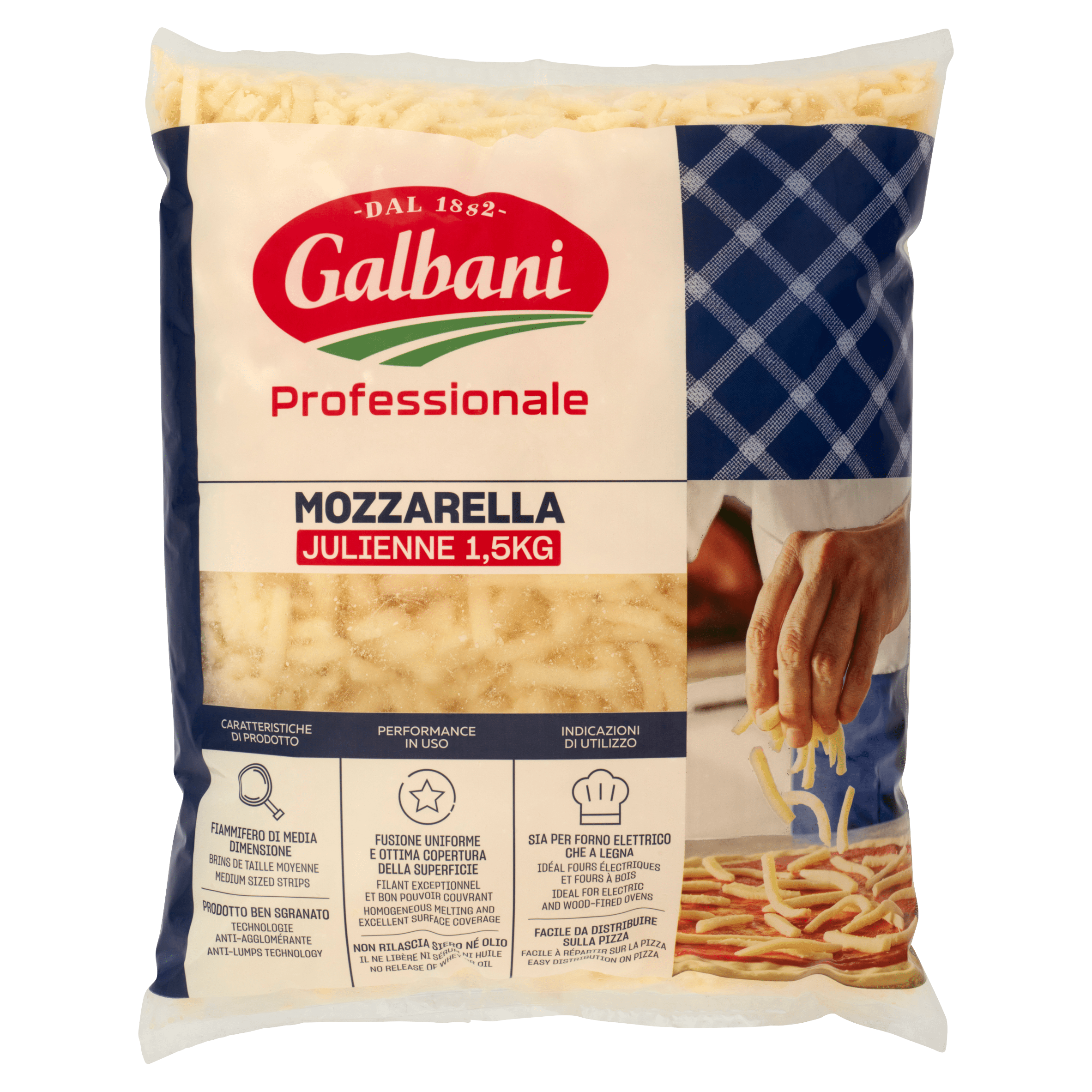 Galbani Professionale Mozzarella Julienne 1,5 kg