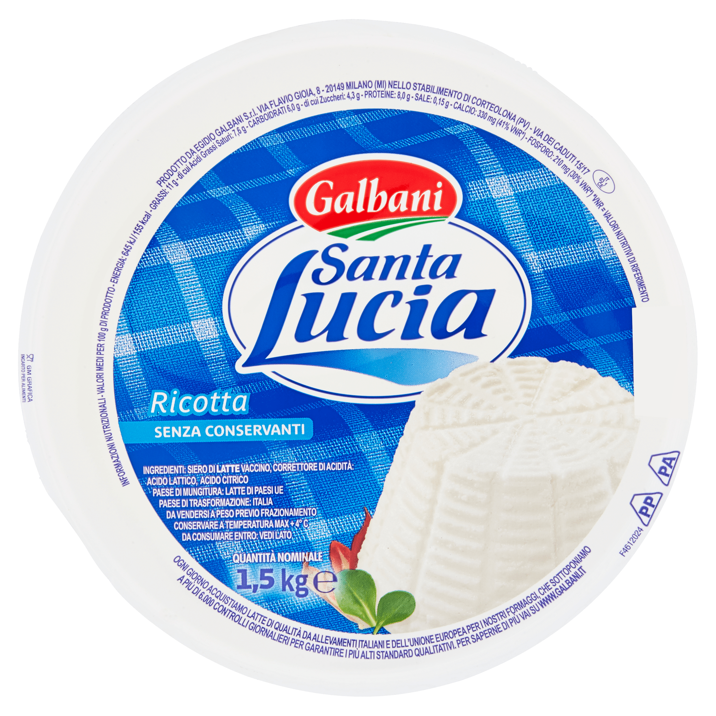 Galbani Santa Lucia Ricotta 1,5 Kg